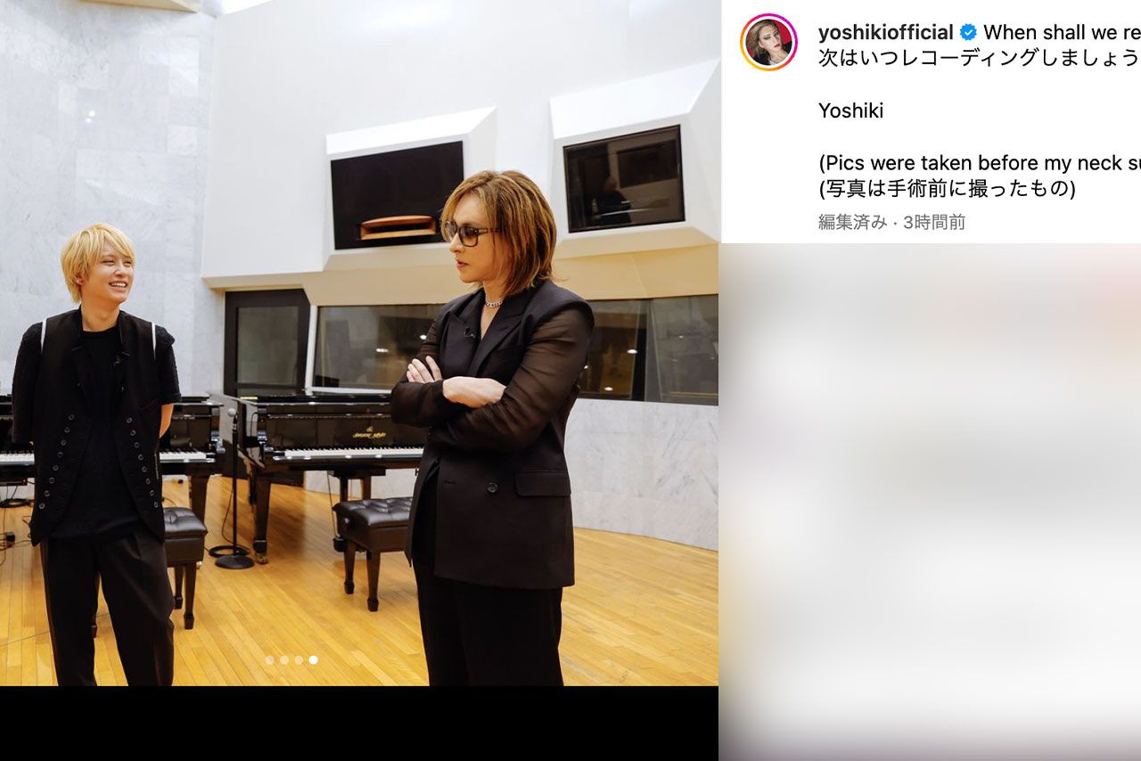 YOSHIKIのSNSの投稿には手越祐也の姿が（YOSHIKIのインスタグラムより）