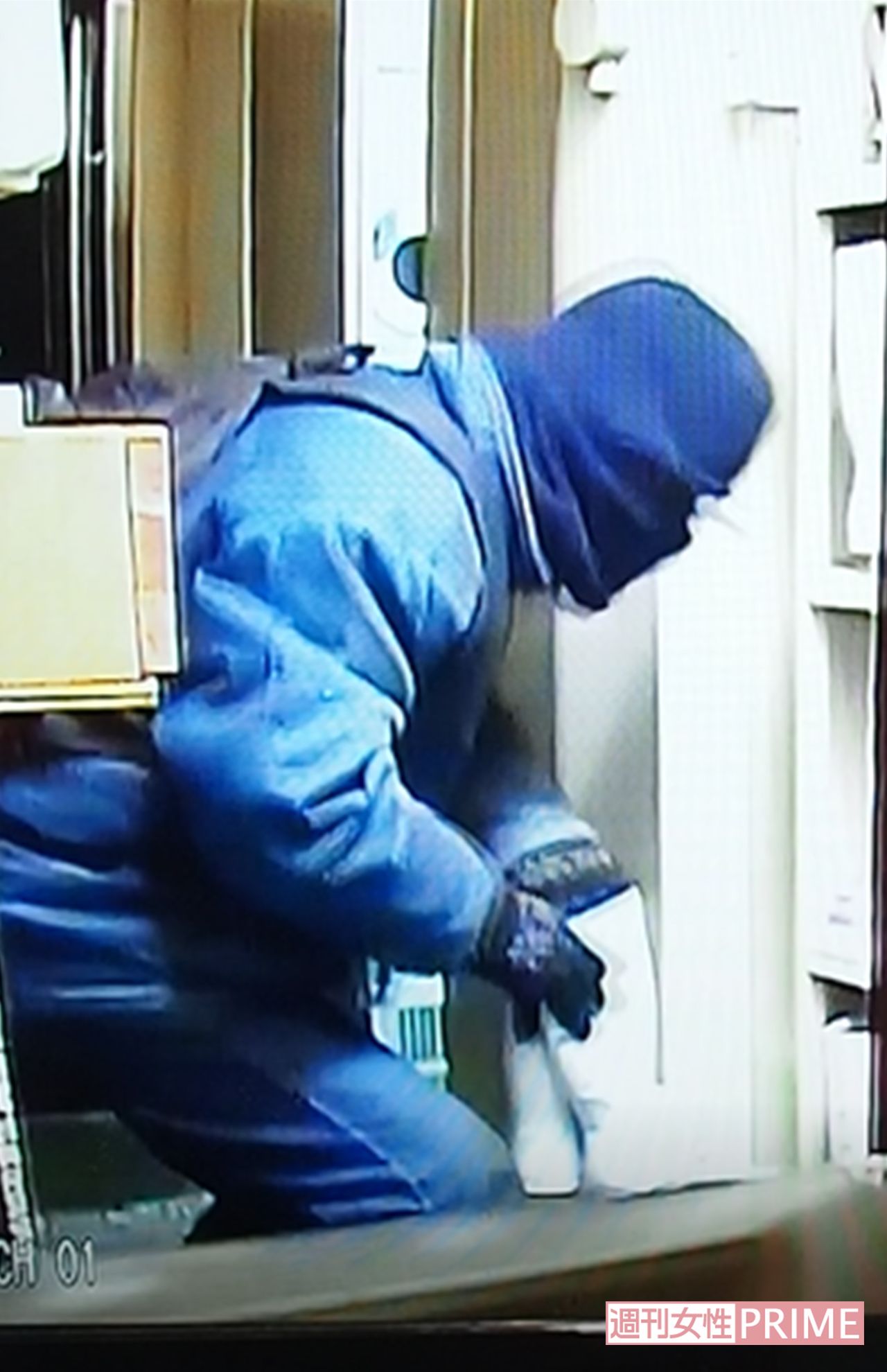 下駄箱を物色し、気に入った長靴を盗み出す一部始終が防犯カメラに映し出されていた。最初に2足盗み、数分後にもう2足盗むために屋内に侵入。犯行時間はそれぞれ30秒程度だった