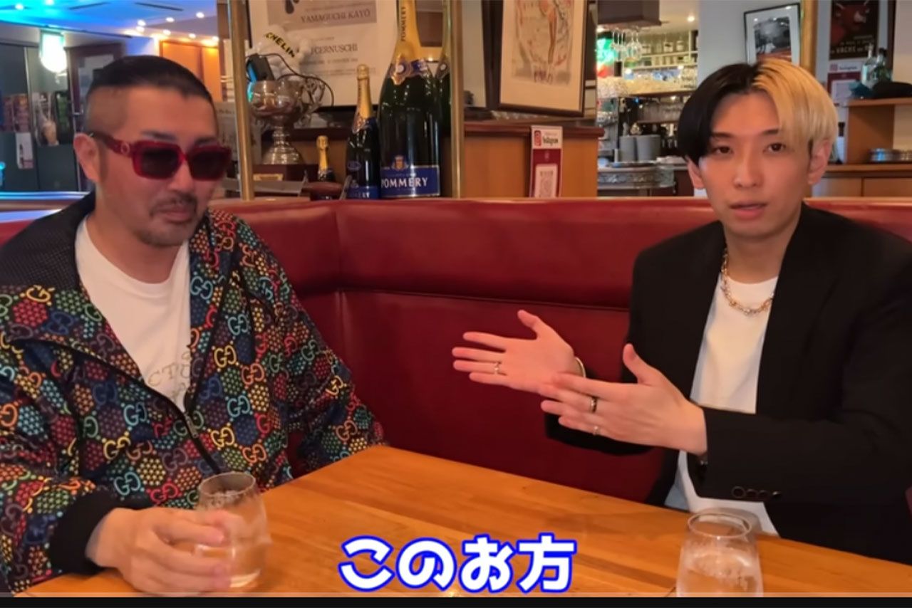 『ごぼうの党』代表・奥野卓志氏とヒカル（ヒカルのYouTubeより）