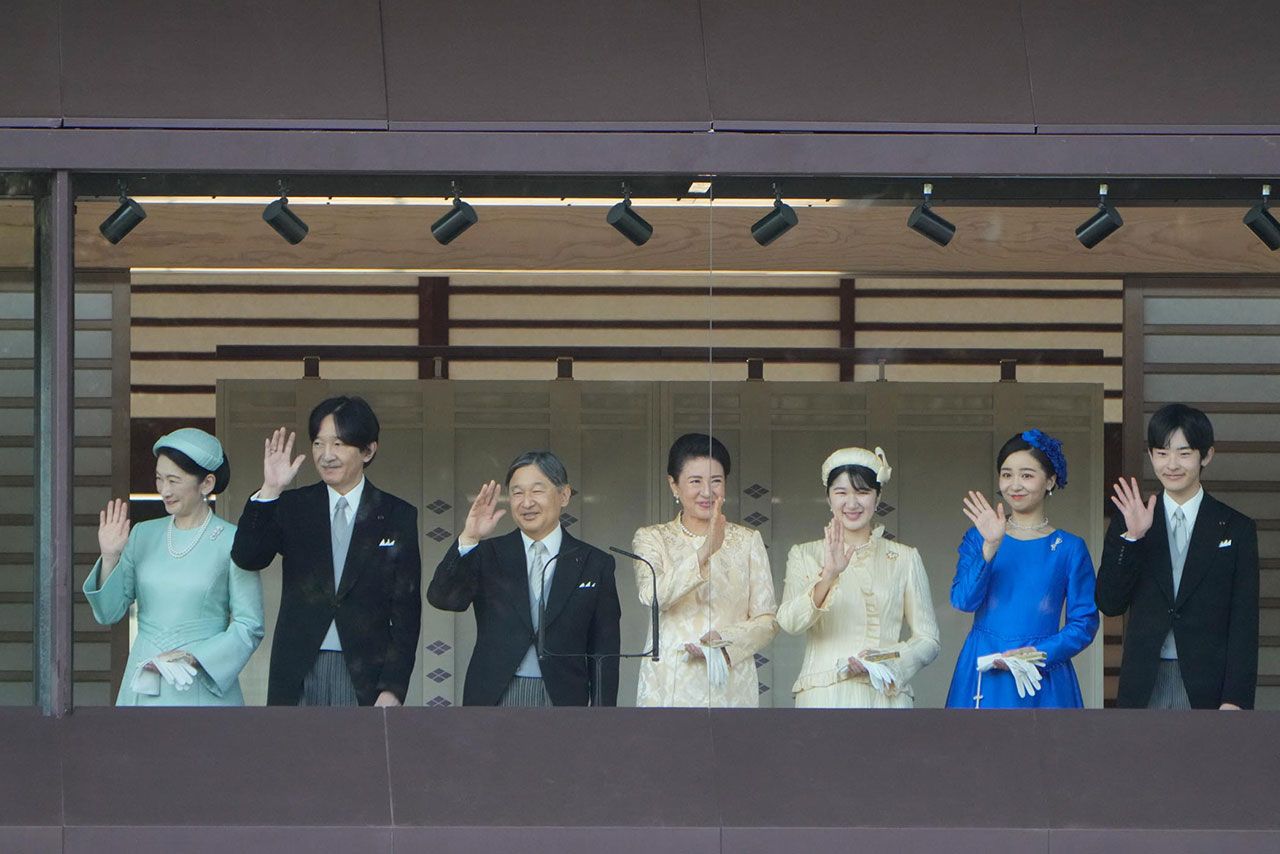 2026年2月23日に行われた天皇誕生日の一般参賀でベランダに並ばれた皇族方