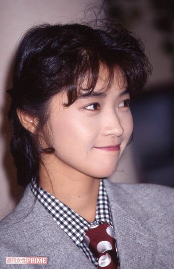『十年愛』制作発表に参加する田中美佐子（1992年9月）