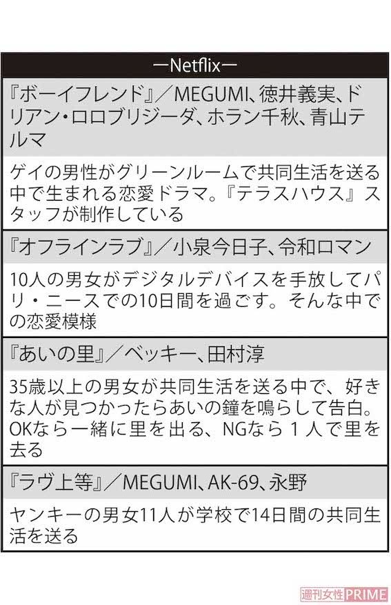 現在も続く、人気“恋リア”シリーズ　Netflix編