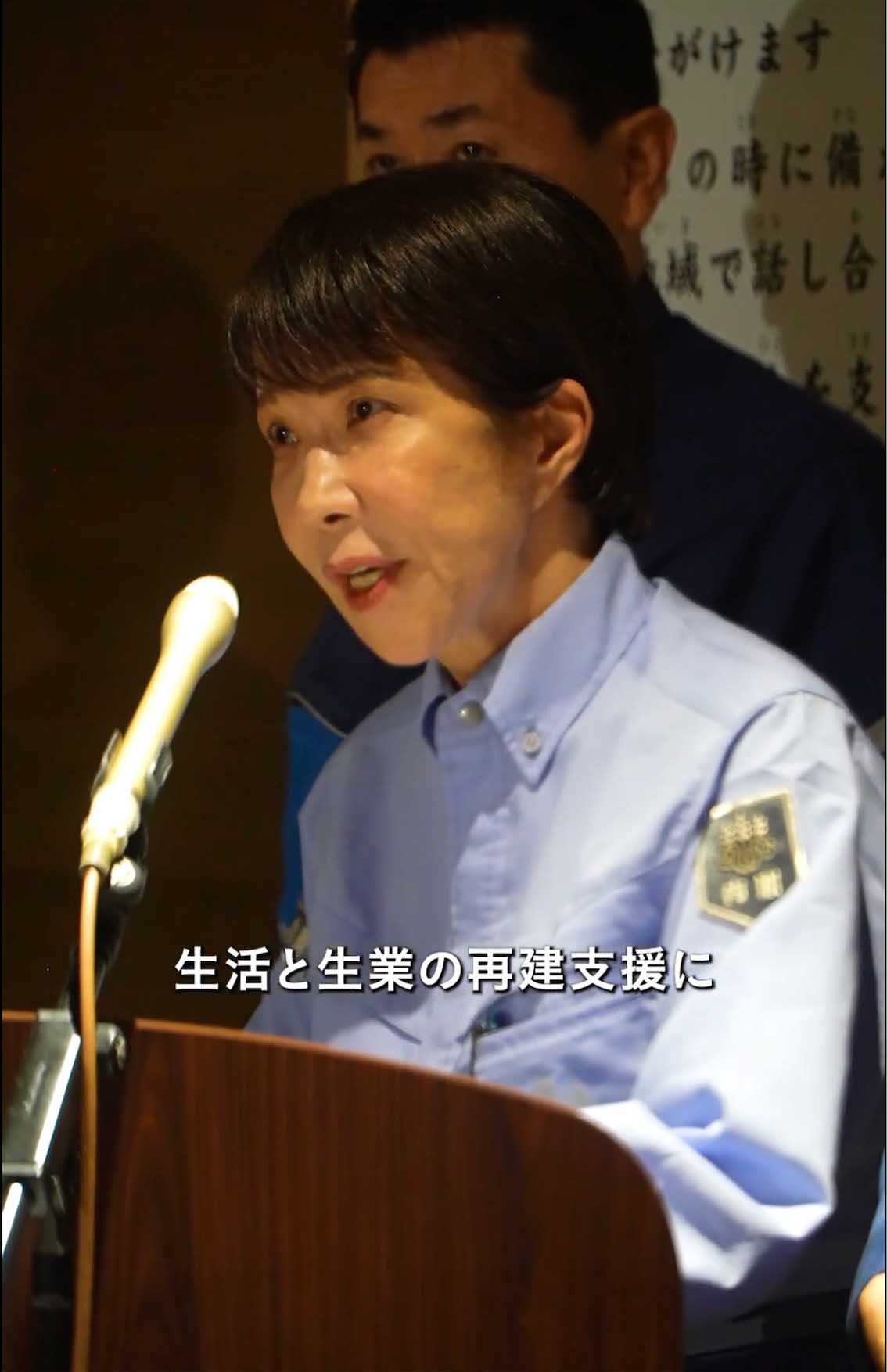 2026年8月3日、熊本地震の被災地である熊本県を視察した高市早苗首相。BGM付きの視察動画が「まるでPV」と物議を醸している（首相官邸の公式Xより）