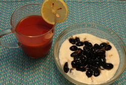 蒸し豆のヨーグルト＆ホットマト甘酒