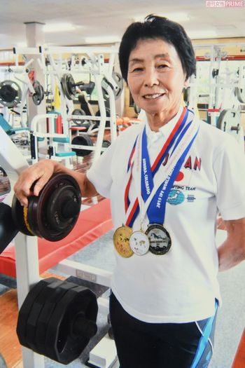 85歳、世界大会を３連覇した当時の奥村さん。この当時から現在も睡眠時間、食事、体重、体調の管理を徹底している