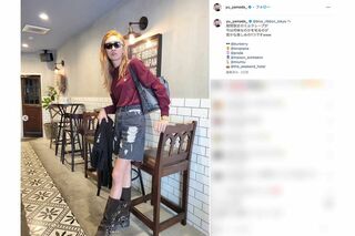 金髪ロングに変身した姿を公開した山田優（本人のインスタグラムより）