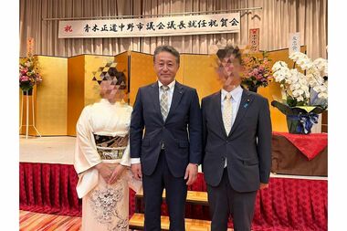 容疑者の父親である、長野県市議会の青木正道議長(57)。（写真はツイッターより）