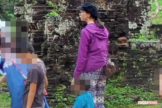 「ミーソン遺跡」を行く杏