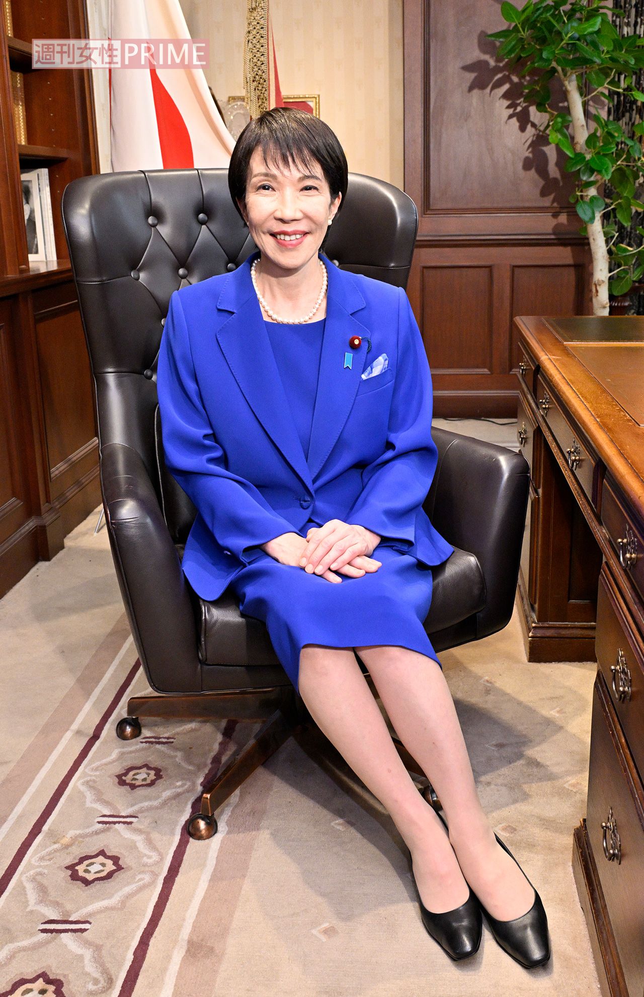 結党以来初の女性総裁に選出された高市早苗氏（2025年10月4日撮影、写真／本誌写真班）