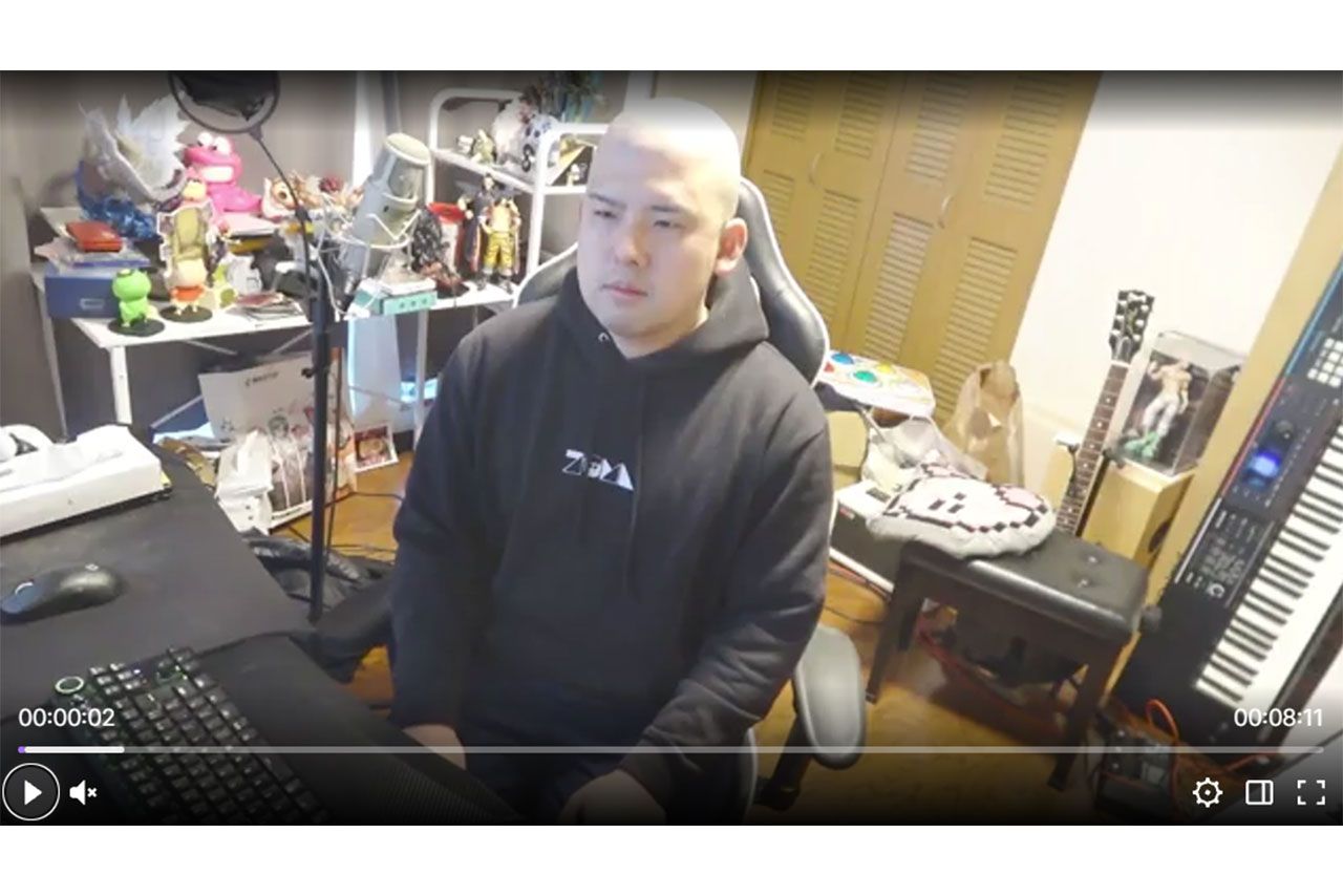 丸坊主姿になった人気YouTuberゆゆうた（本人のTwitchより）