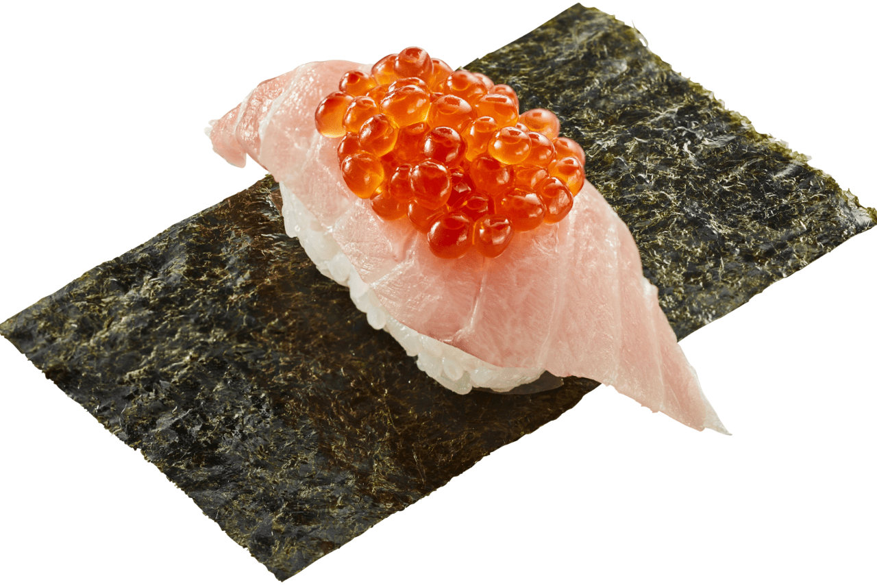 かっぱ寿司：みなみ鮪大とろ 贅沢いくら重ね包み 390円～