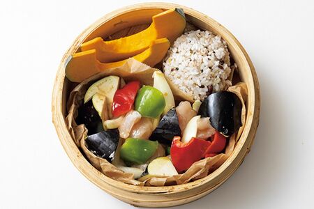 ささみと野菜の甘酢あん蒸し定食