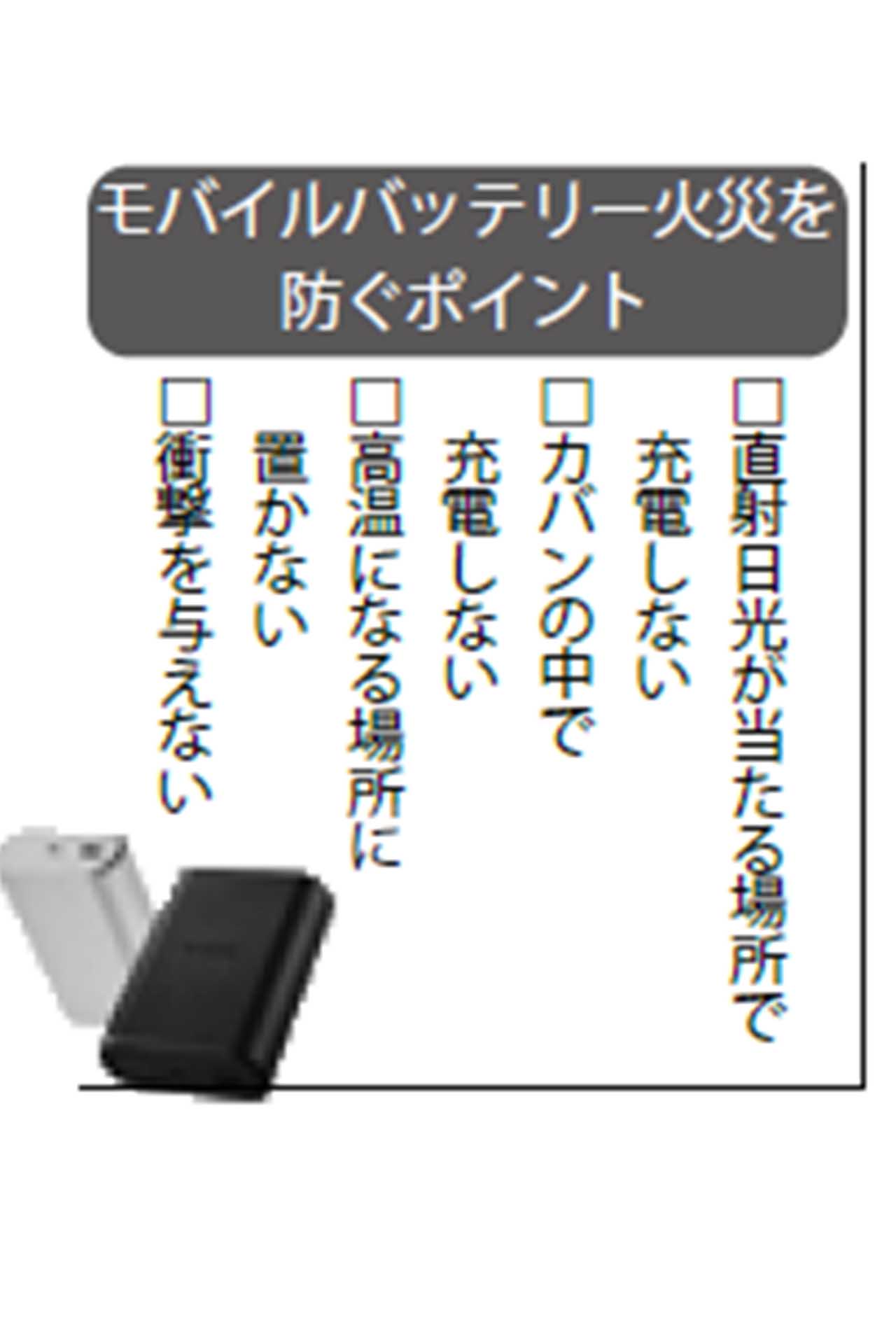 モバイルバッテリー火災を防ぐポイント