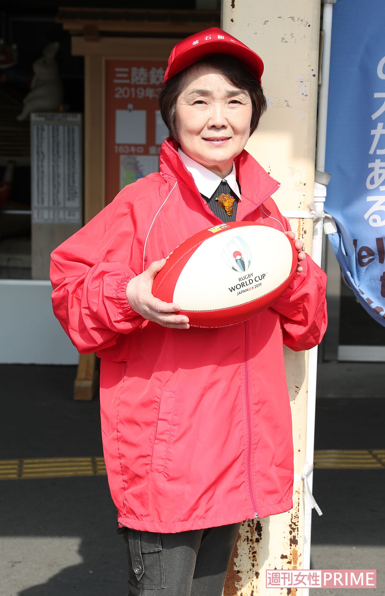  開催を待つ釜石市民らの協力を得て撮影