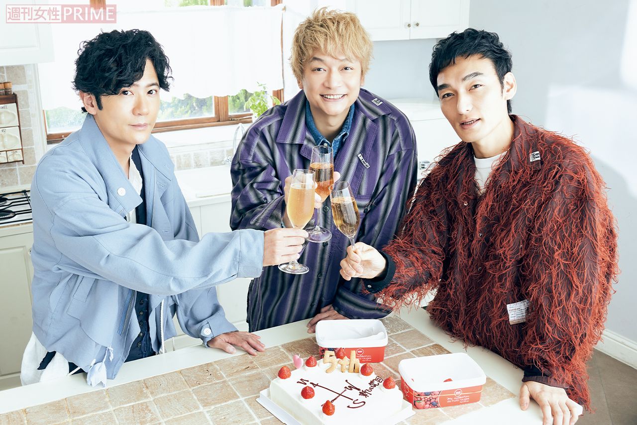 新しい地図の3人（左から稲垣吾郎、香取慎吾、草なぎ剛）