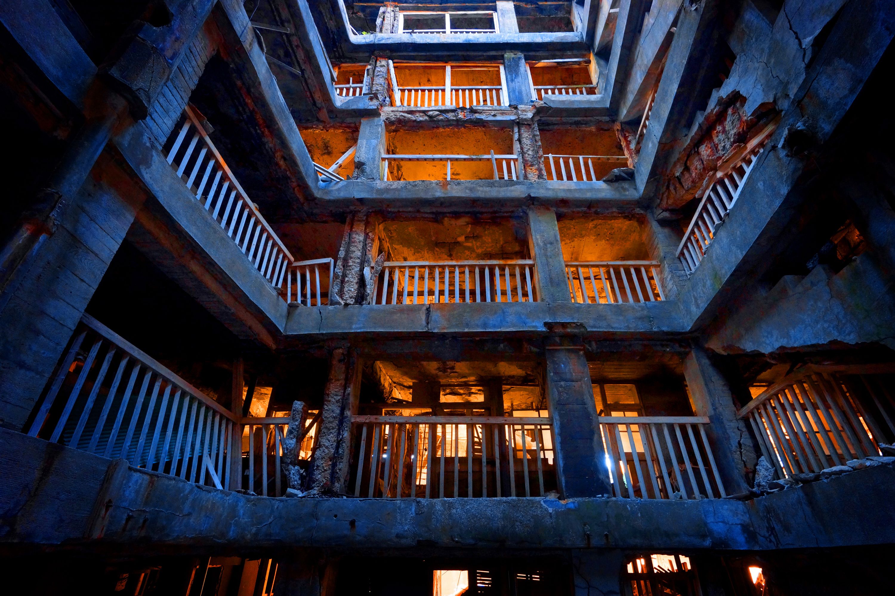 軍艦島の建造物