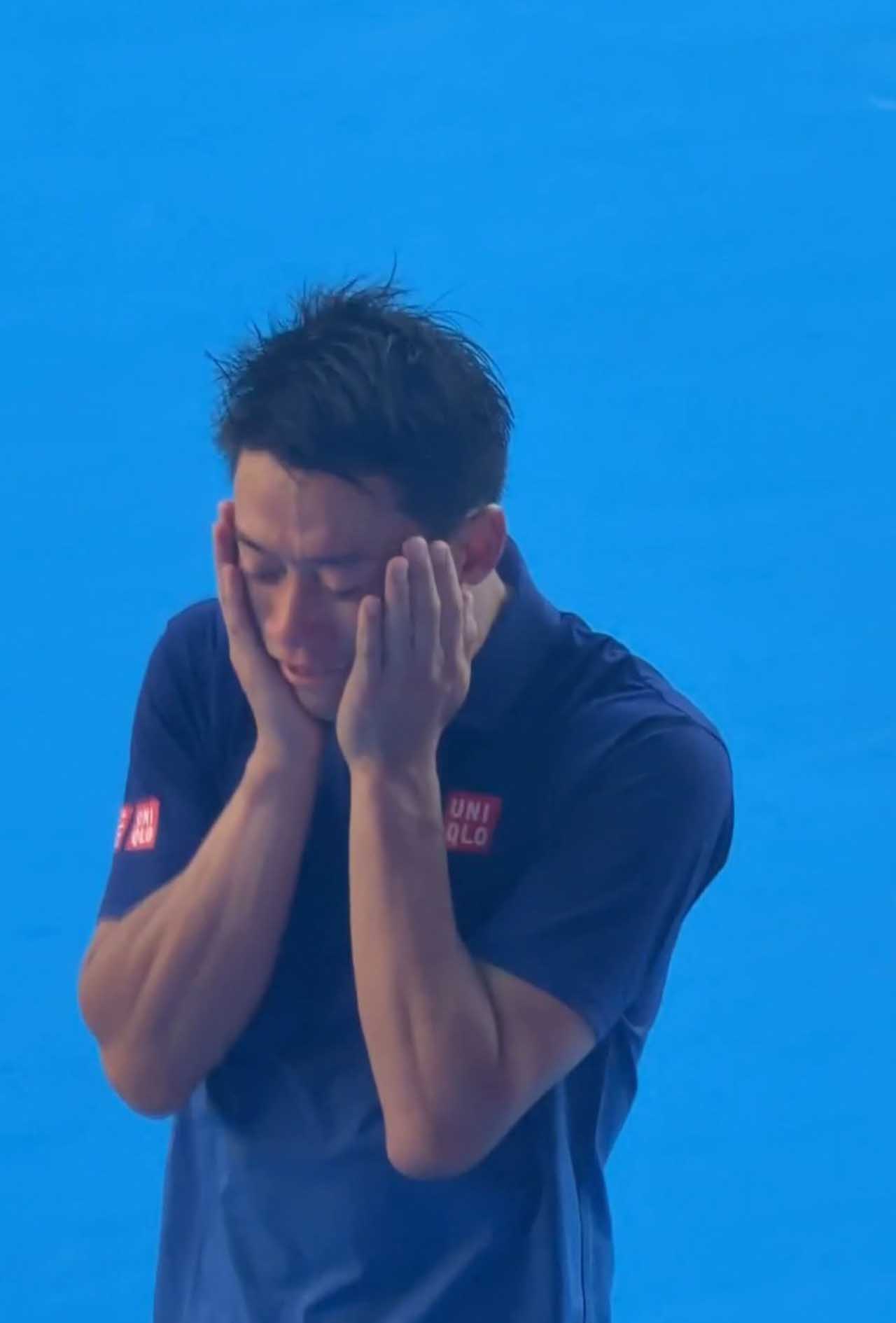 感極まり涙を流す錦織圭（木下グループジャパンオープンテニス公式Xより）