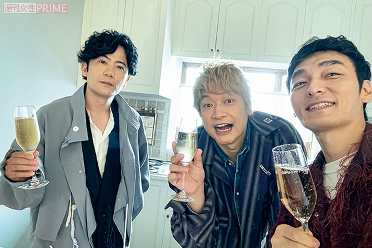 新しい地図の3人（左から稲垣吾郎、香取慎吾、草なぎ剛）