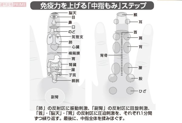 免疫力を上げる「中指もみ」ステップ