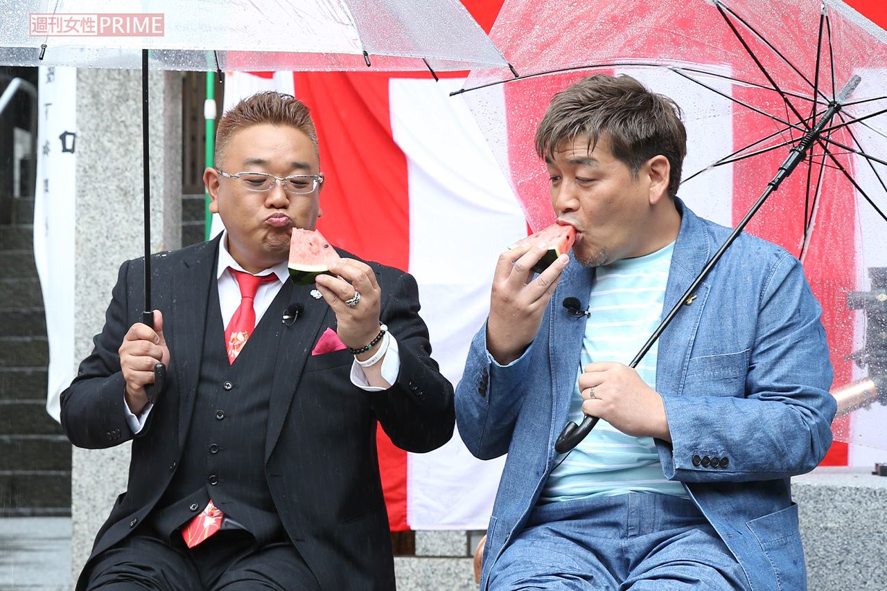 宮城県内を走るサンドウィッチマン 