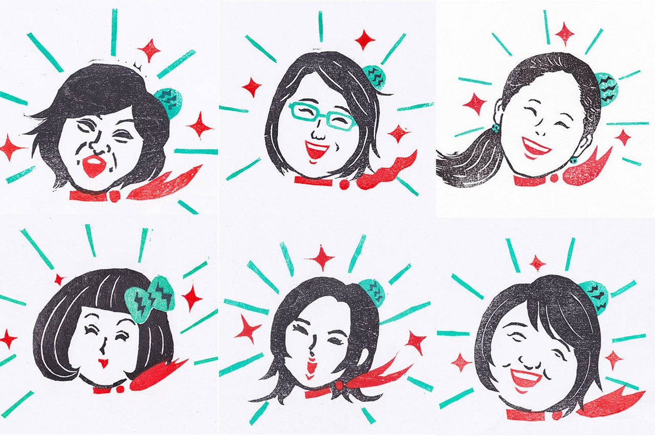 （左から時計回りに）松本明子、光浦靖子（オアシズ）、澤穂希、北斗晶、井森美幸、千秋