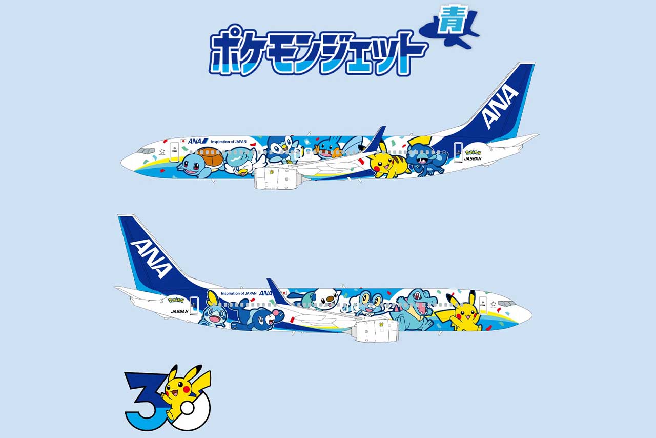飛行機のデザインもポケモン一色に（ANA公式Xより）