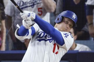 2025年ワールドシリーズでもホームランを打った大谷翔平／共同通信
