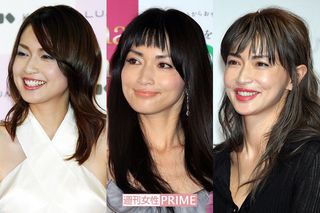 写真左から2003年当時（25歳）、2010年当時（32歳）、2017年（38歳）の長谷川京子
