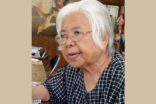 「非暴力の抵抗」を貫いた阿波根さんの教えを受け継ぐ謝花さん　撮影／浅井真由美