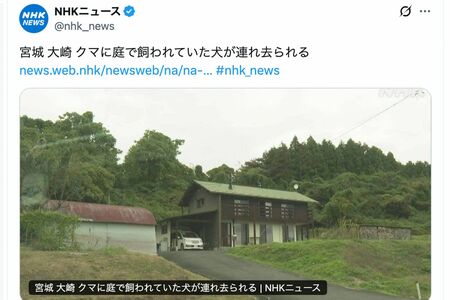 NHKニュースが報じたクマ被害のニュース見出し（公式Xより）