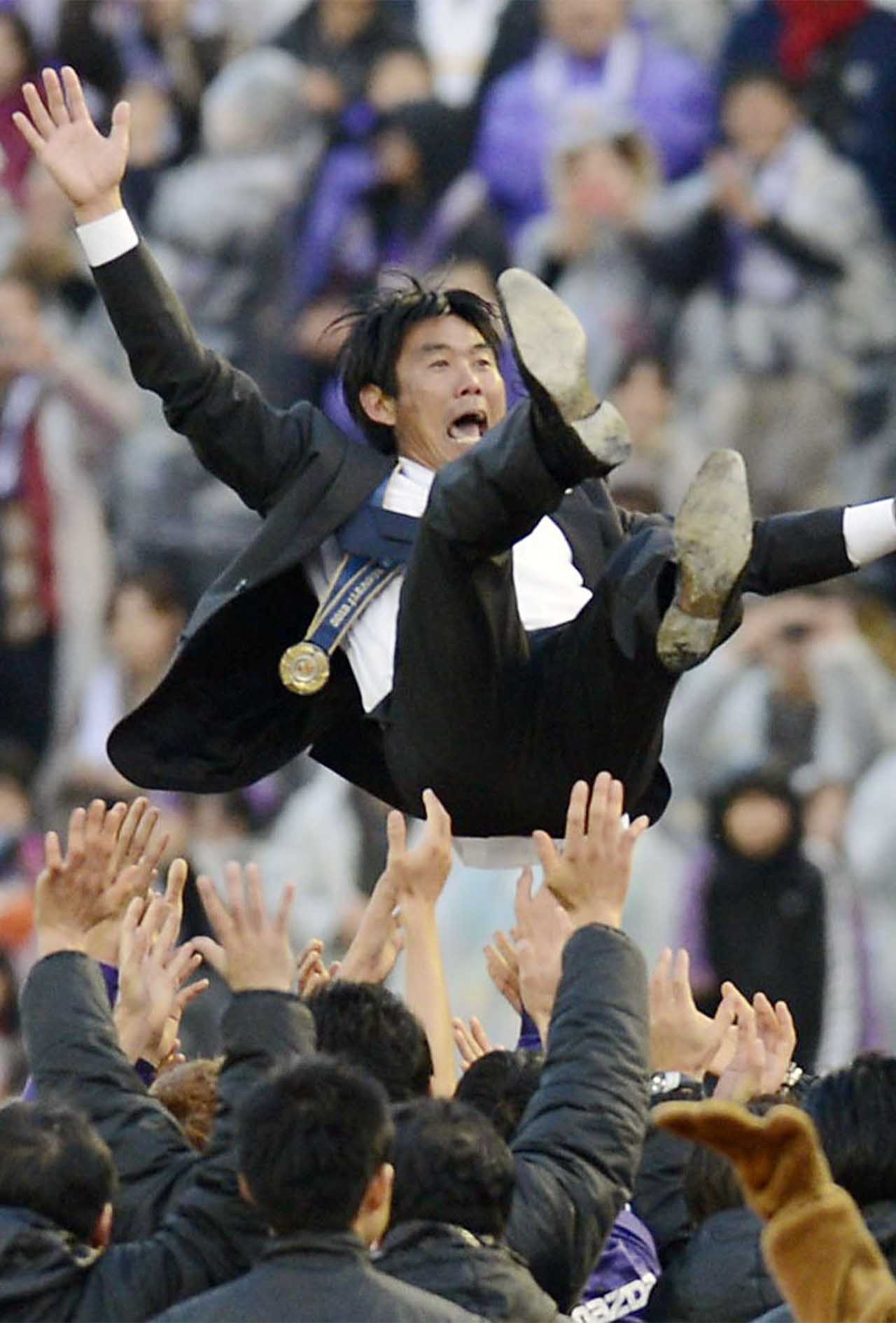 ’12年にサンフレッチェ広島をクラブ初のＪ1優勝に導いた森保監督。黄金期を築いた