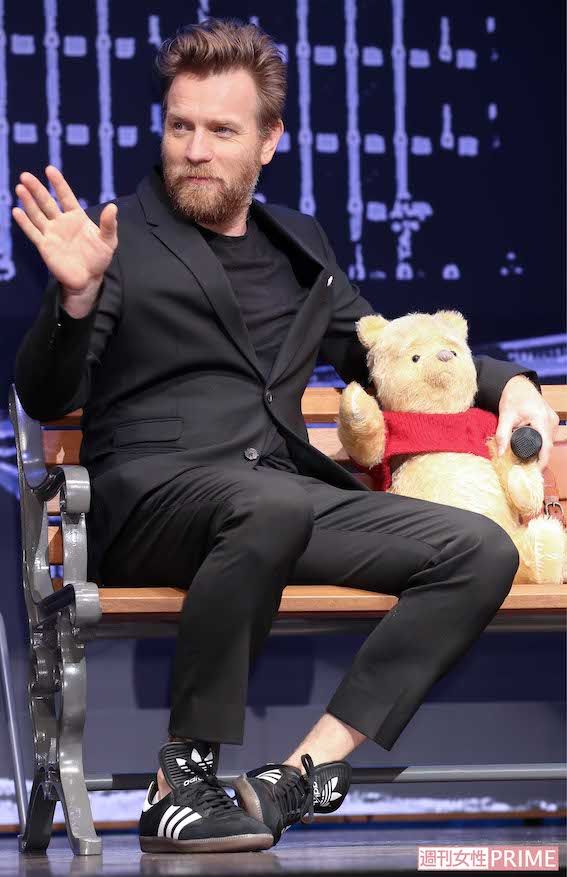 2018年、映画『プーと大人になった僕』ジャパンプレミアに登壇したユアン・マクレガー