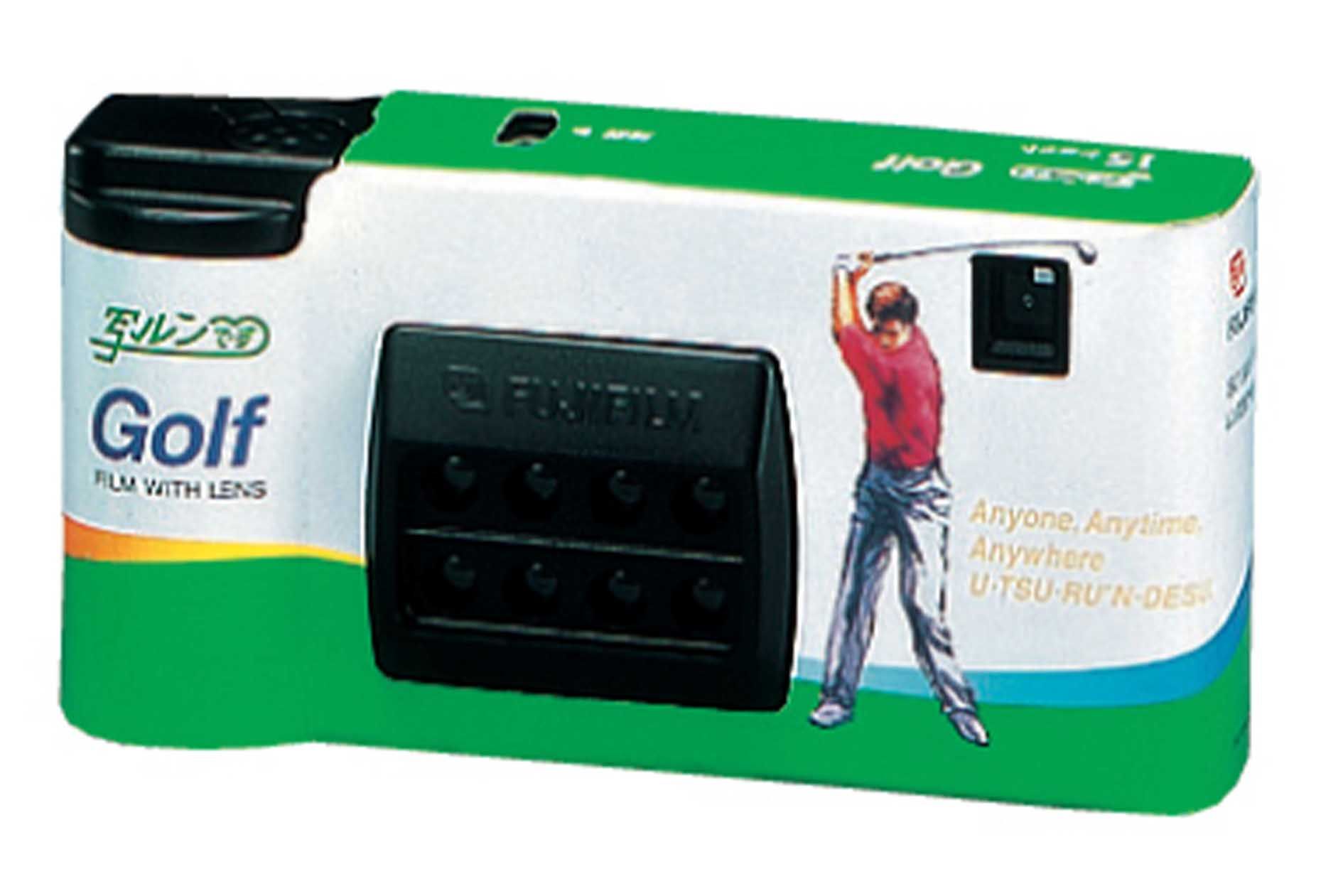 写ルンですGolfHi（1996年発売）8つのレンズをつけたため、ゴルフのスイングなど8コマの分解写真が撮影できる
