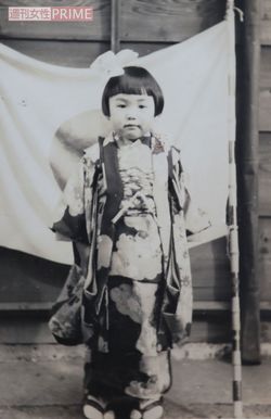 3歳の七五三のお祝いで撮影。次第に空襲が激化していったころだ