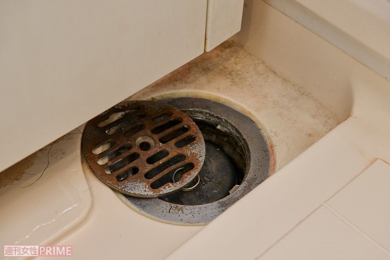 排水口周りに発生したイヤ～なカビ　撮影／山田智絵