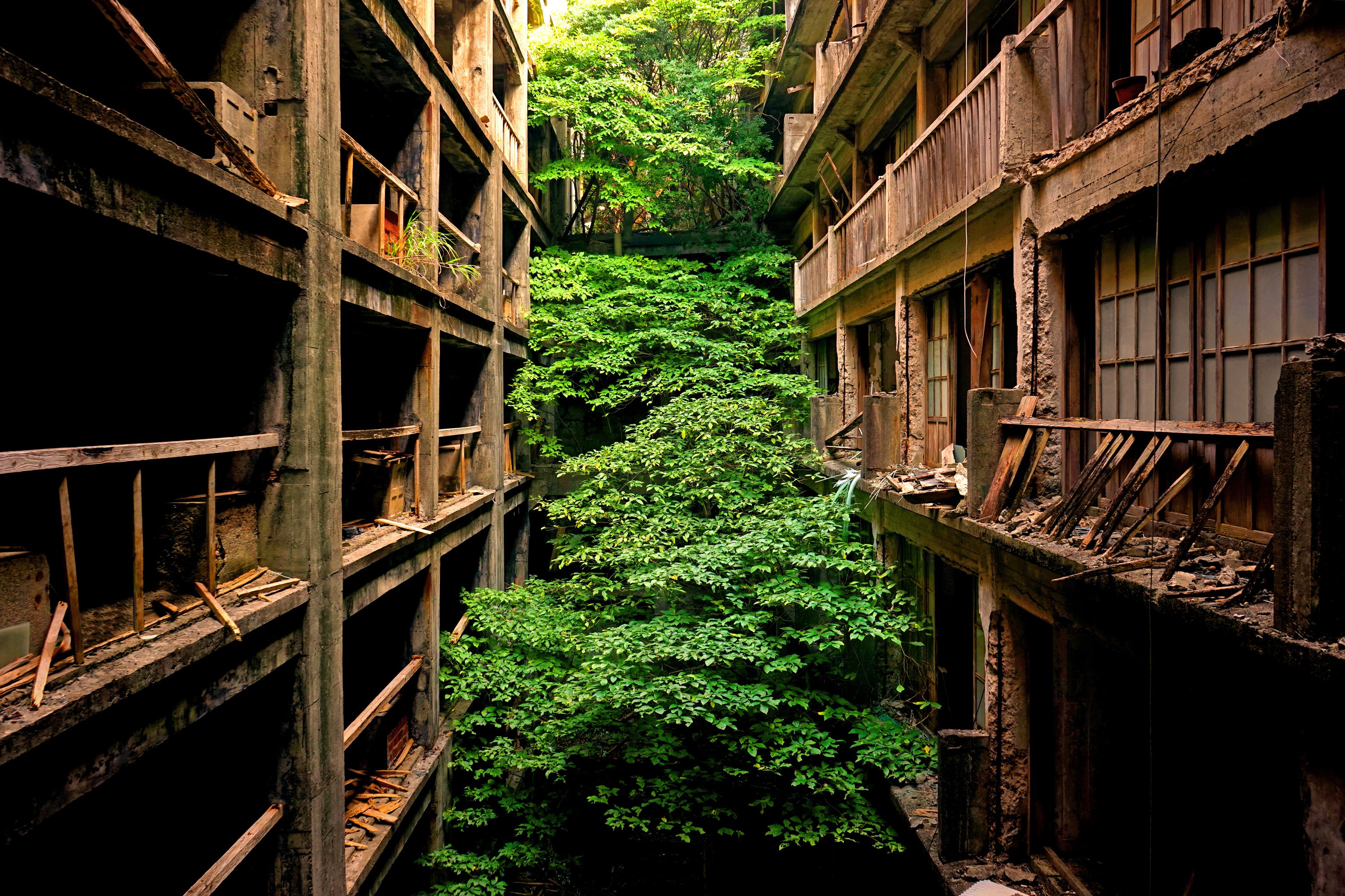 軍艦島の建造物