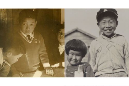 小4のころ、妹さんと（右）。同じころ学校ではいじめられ子だった（左）