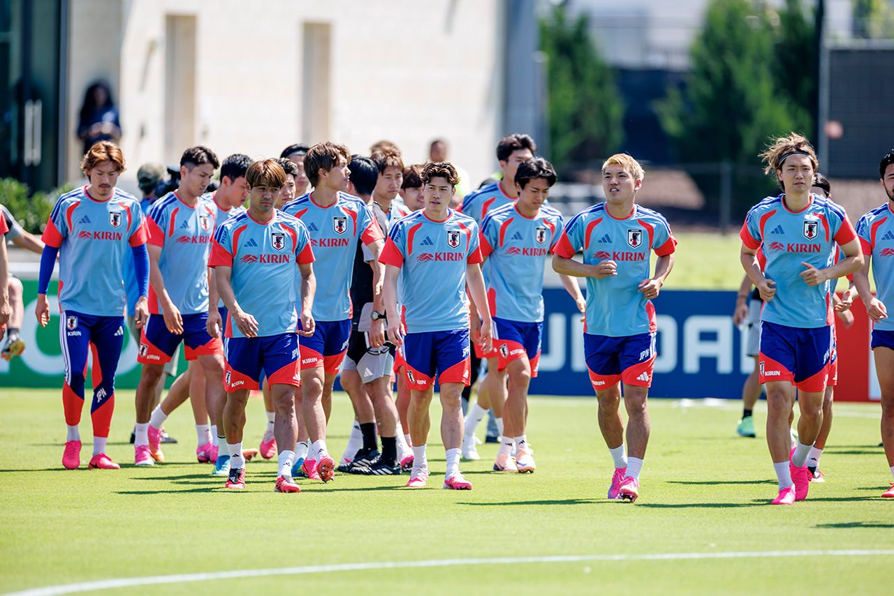 6月10日、FIFAワールドカップ北中米大会の練習に参加するサッカー日本代表（JMPA 代表撮影）
