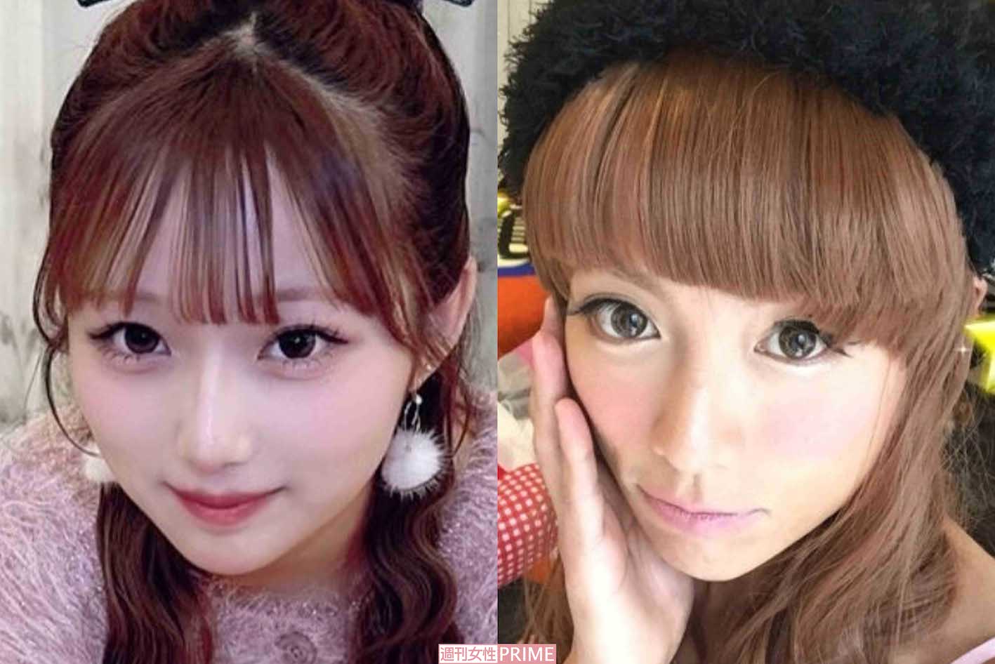 杉浦太陽＆辻希美の長女・希空さん（左）と女装した杉浦（希空さんはインスタグラム、杉浦はブログより）