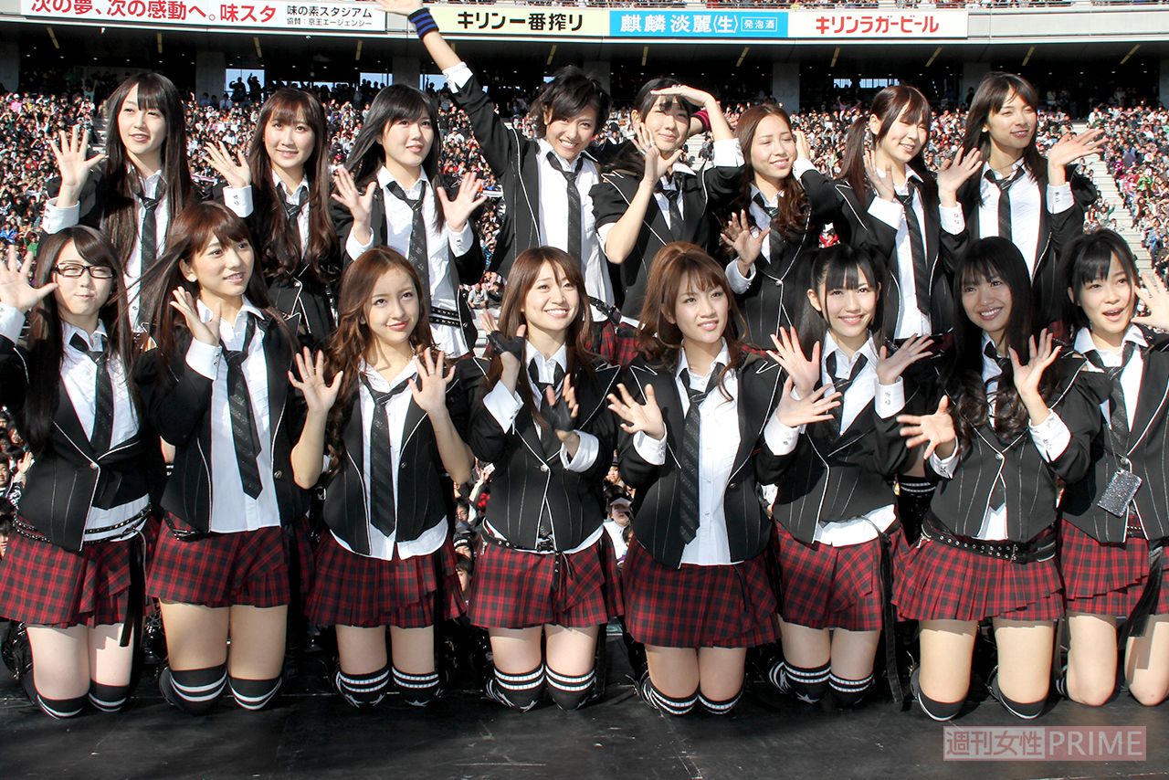 選抜総選挙の結果から「神7」と呼ばれた前田敦子、大島優子らがいた頃のAKB48（2010年）