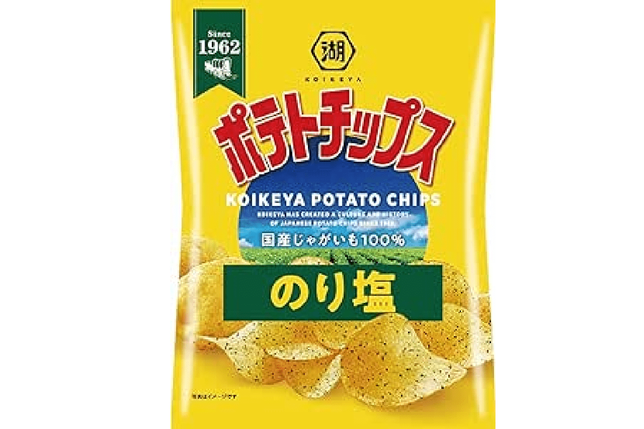 6位：38票ポテトチップス のり塩（1962年　湖池屋）