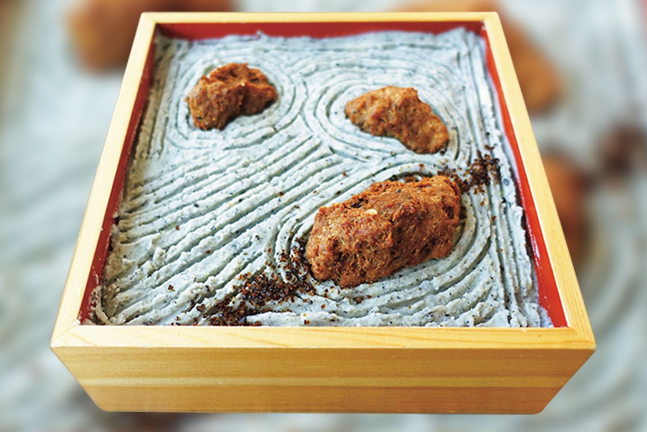 『枯山水弁当』雑誌『Kyoto Journal』に掲載。ポテサラの砂利にハンバーグの石!!