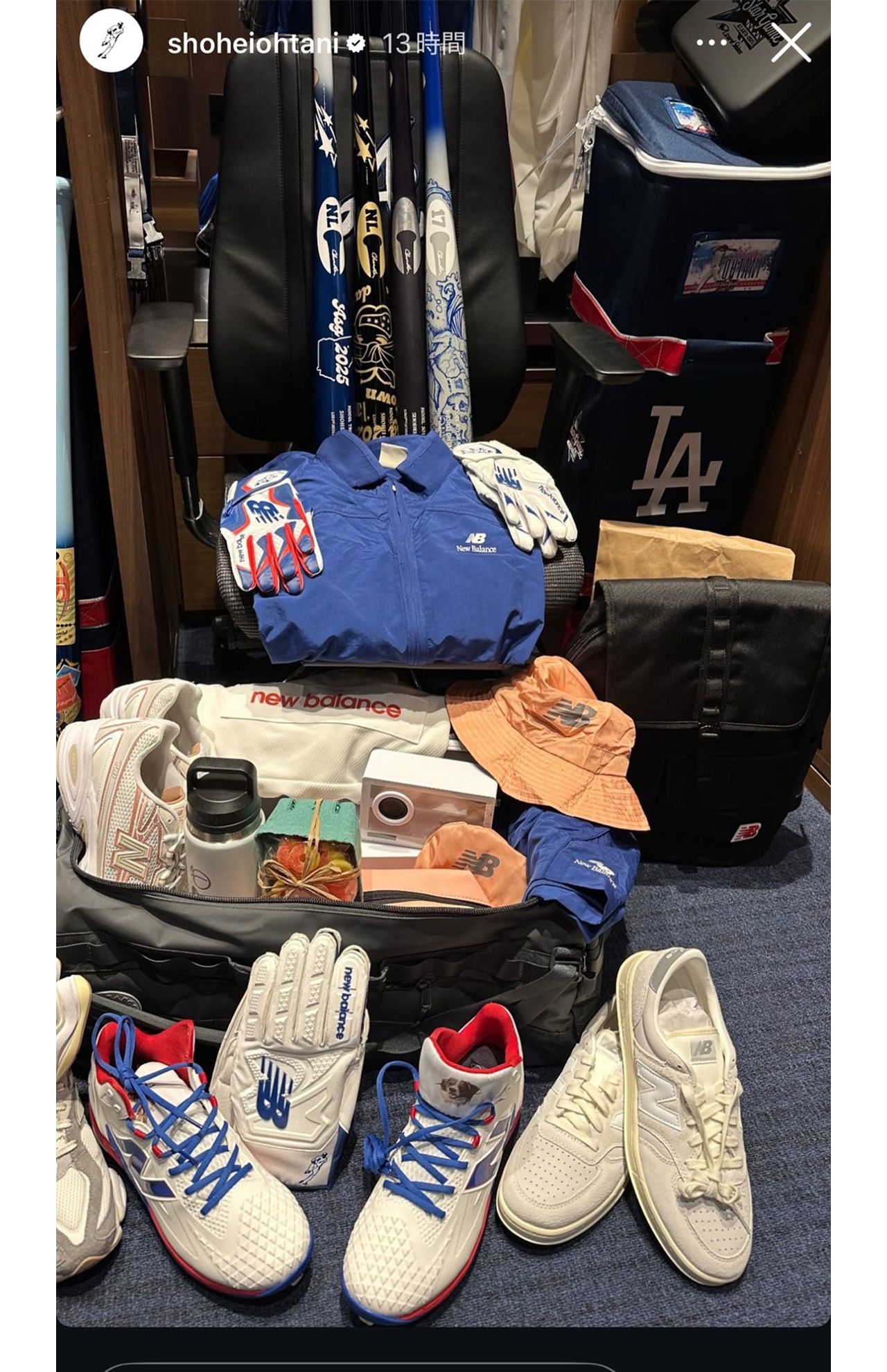 大谷翔平がオールスターゲーム前に公開したロッカー（本人インスタグラムより）