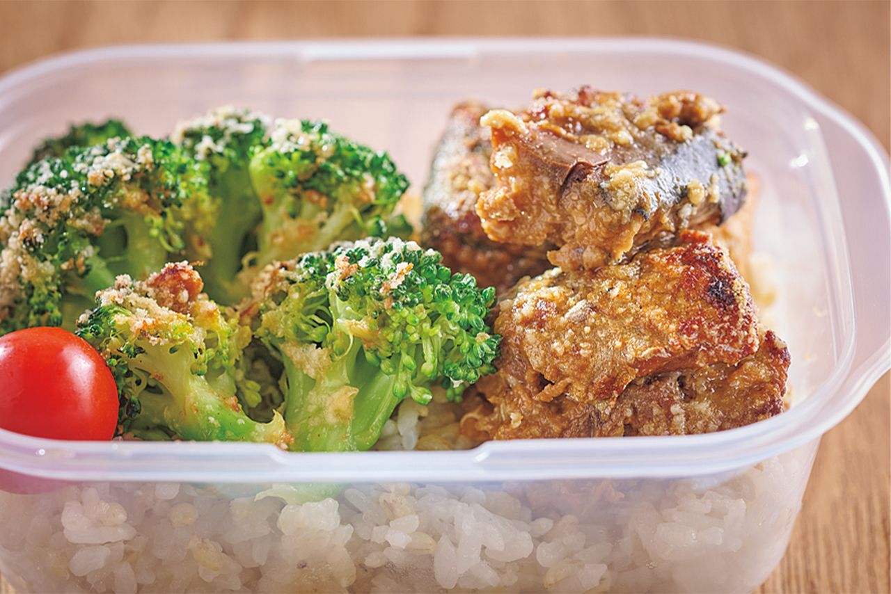 さばとブロッコリーのチーズ焼き弁当
