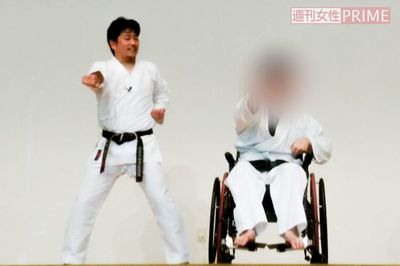 障害者への空手指導も熱心に（フェイスブックより）