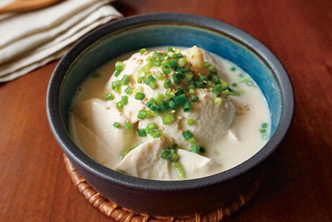 ごまと白菜の豆乳うどん