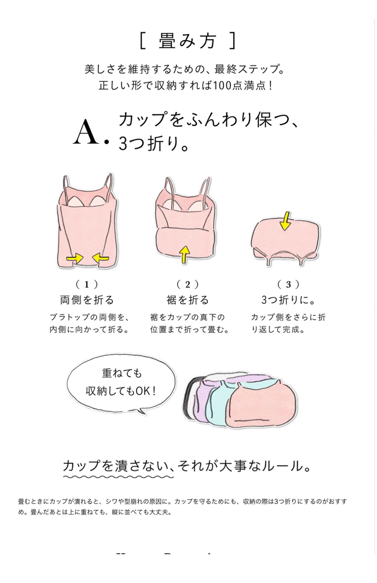 ユニクロの公式サイトで紹介されているブラトップの畳み方