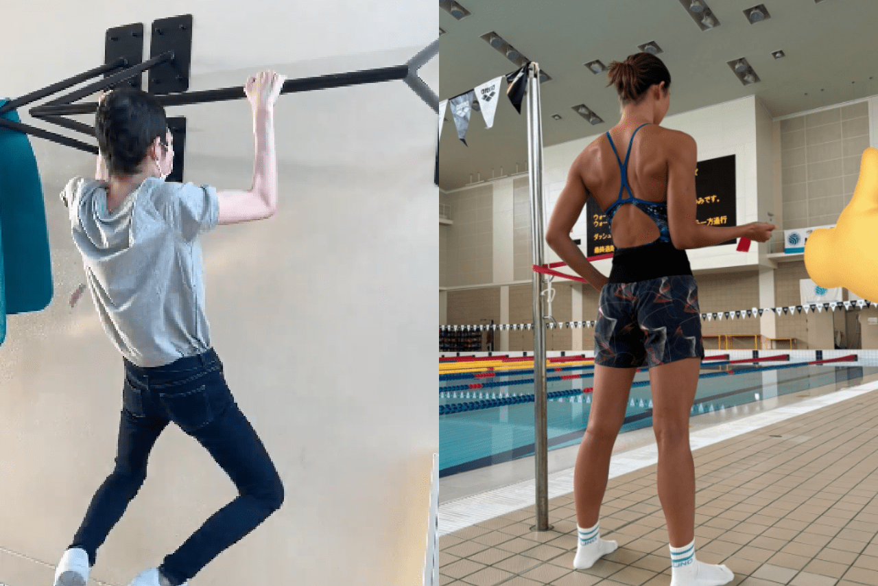 4年前病気後初めてプールに入った日と投稿した池江璃花子（本人公式Xより）