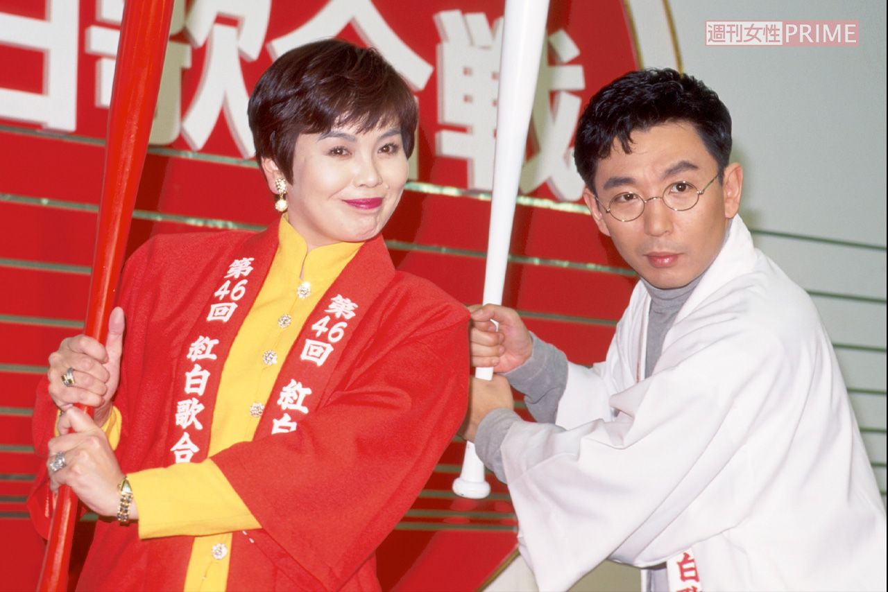 1995年、第46回NHK紅白歌合戦で司会を務めた上沼恵美子と古舘伊知郎