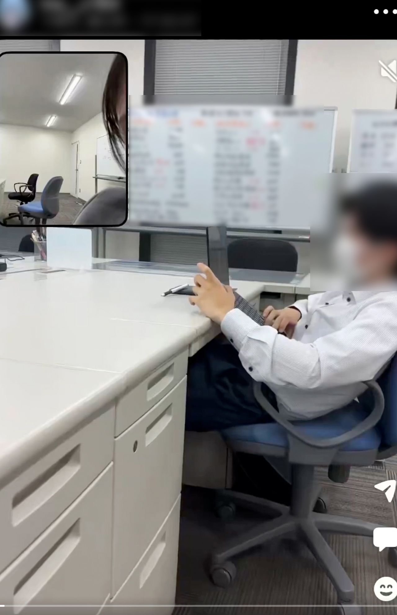 拡散されている営業店執務室内を撮影した動画（Xより）